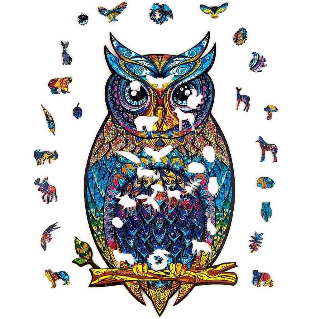 Đồ chơi xếp hình gỗ wooden jigsaw puzzles Charming Owl 175 mảnh ghép- M size