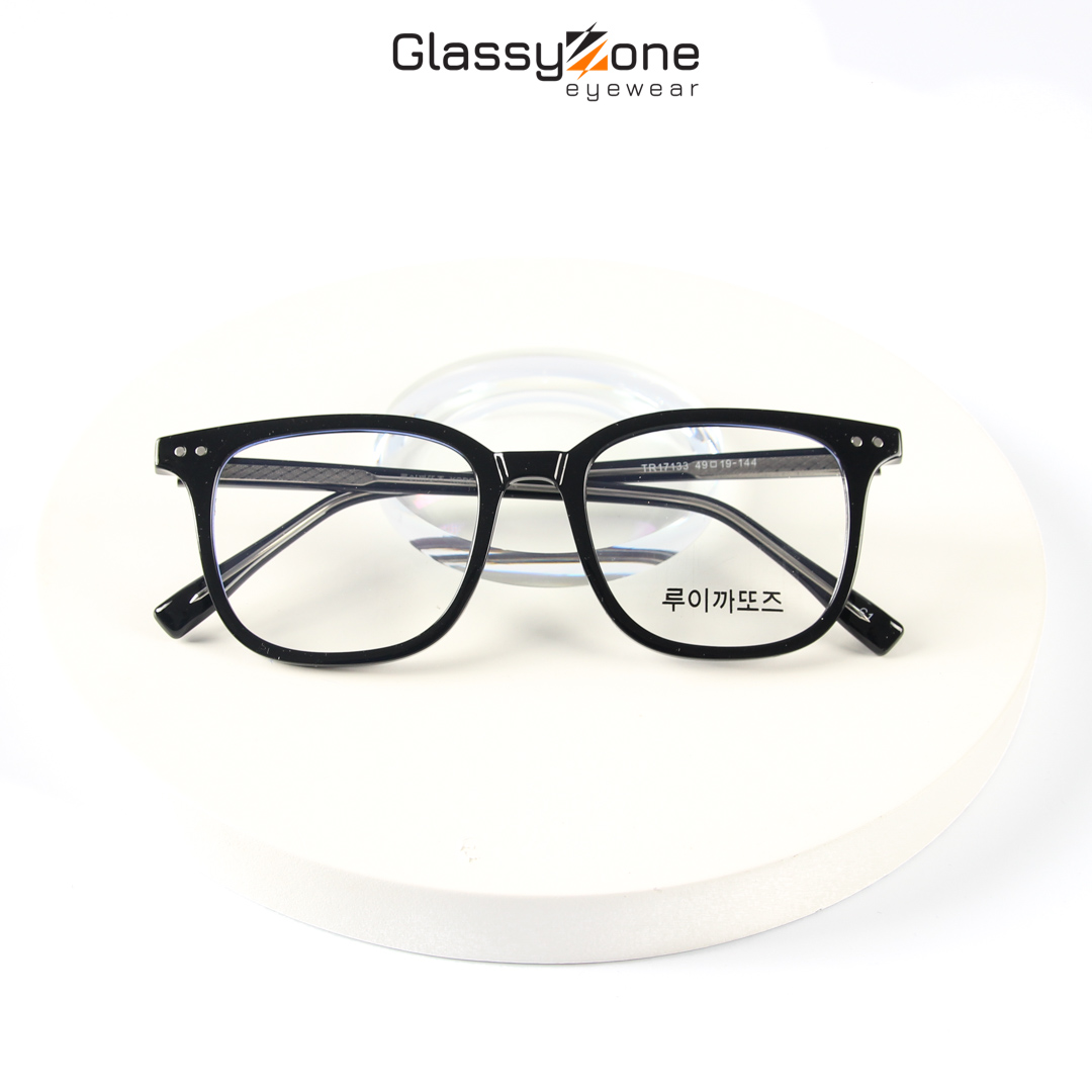 Gọng kính cận, Mắt kính giả cận nhựa dẻo Form vuông Nam Nữ Ezra - GlassyZone