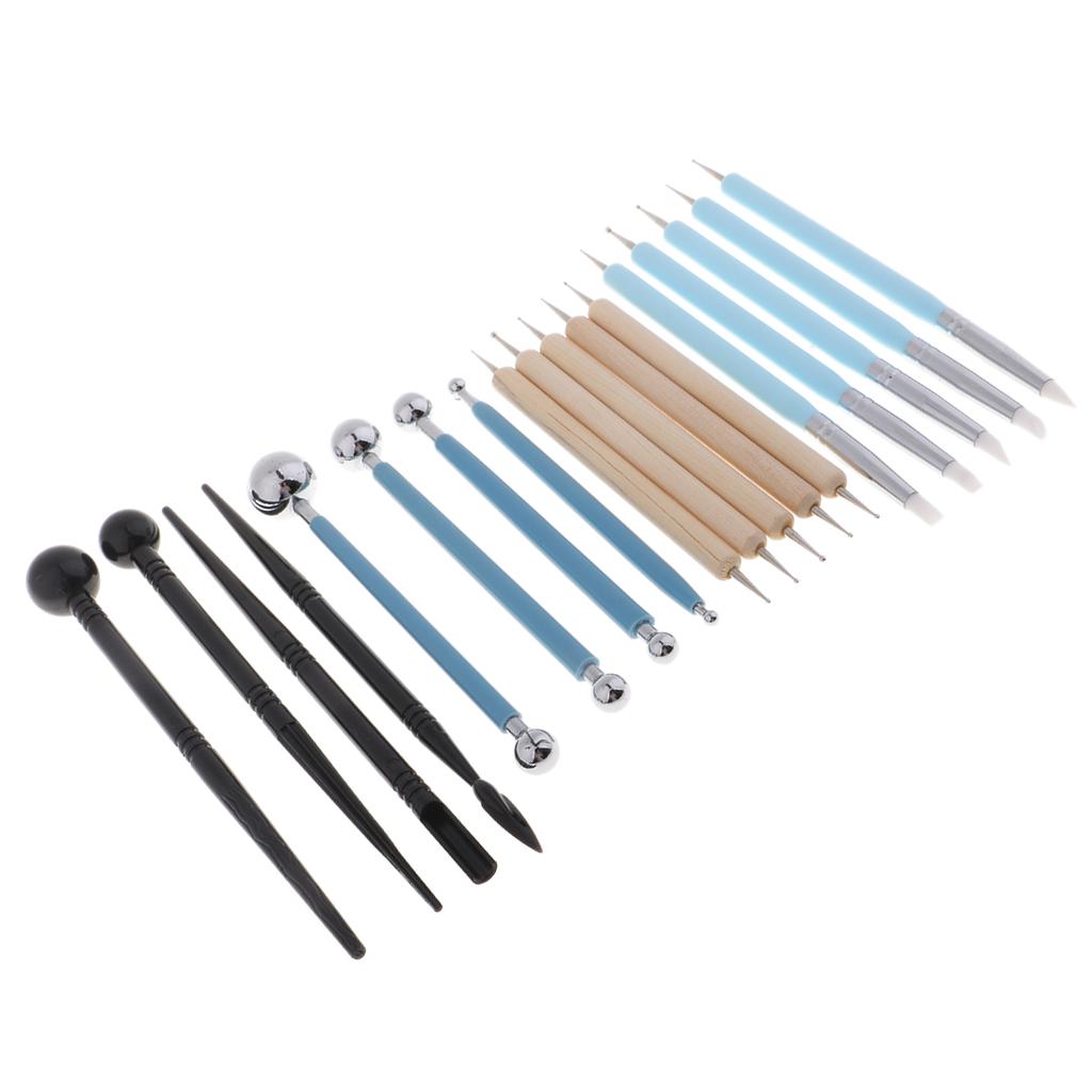 Đa Năng 18 Miếng Polymer Mô Hình Đất Sét Điêu Khắc Dụng Cụ, Dotting Bút Bi Stylus, đồ Gốm Sứ Đất Sét Thụt Vào
