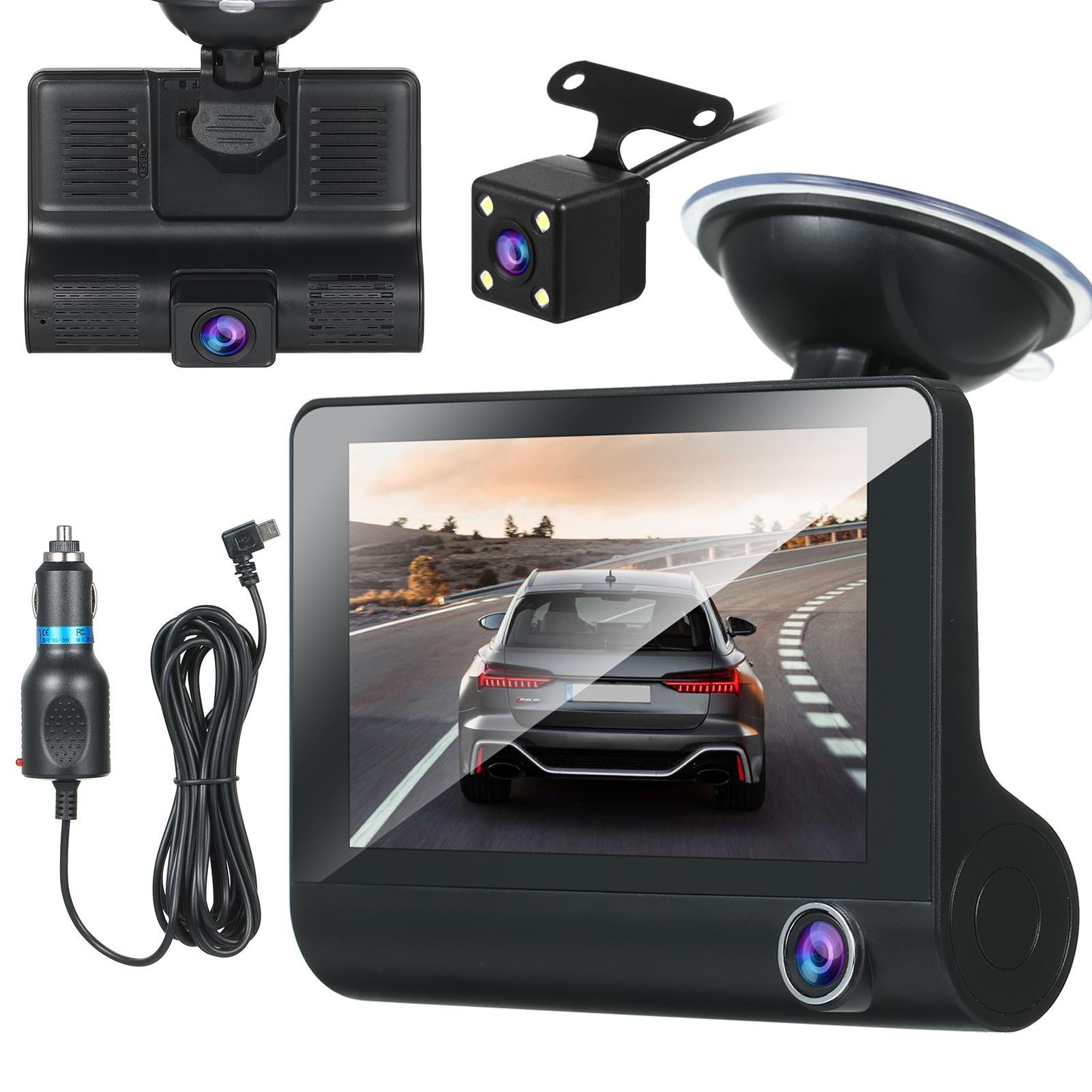 1080P Full HD Dash Cam with 4 Inch IPS Screen Front and Rear Dual Dash Camera Driving Recorder