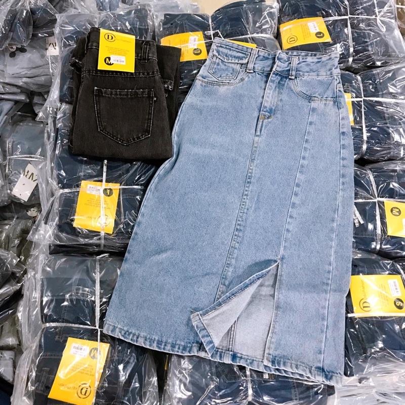 CHÂN VÁY JEANS 2 KHUY NẮP TÚI STYLE