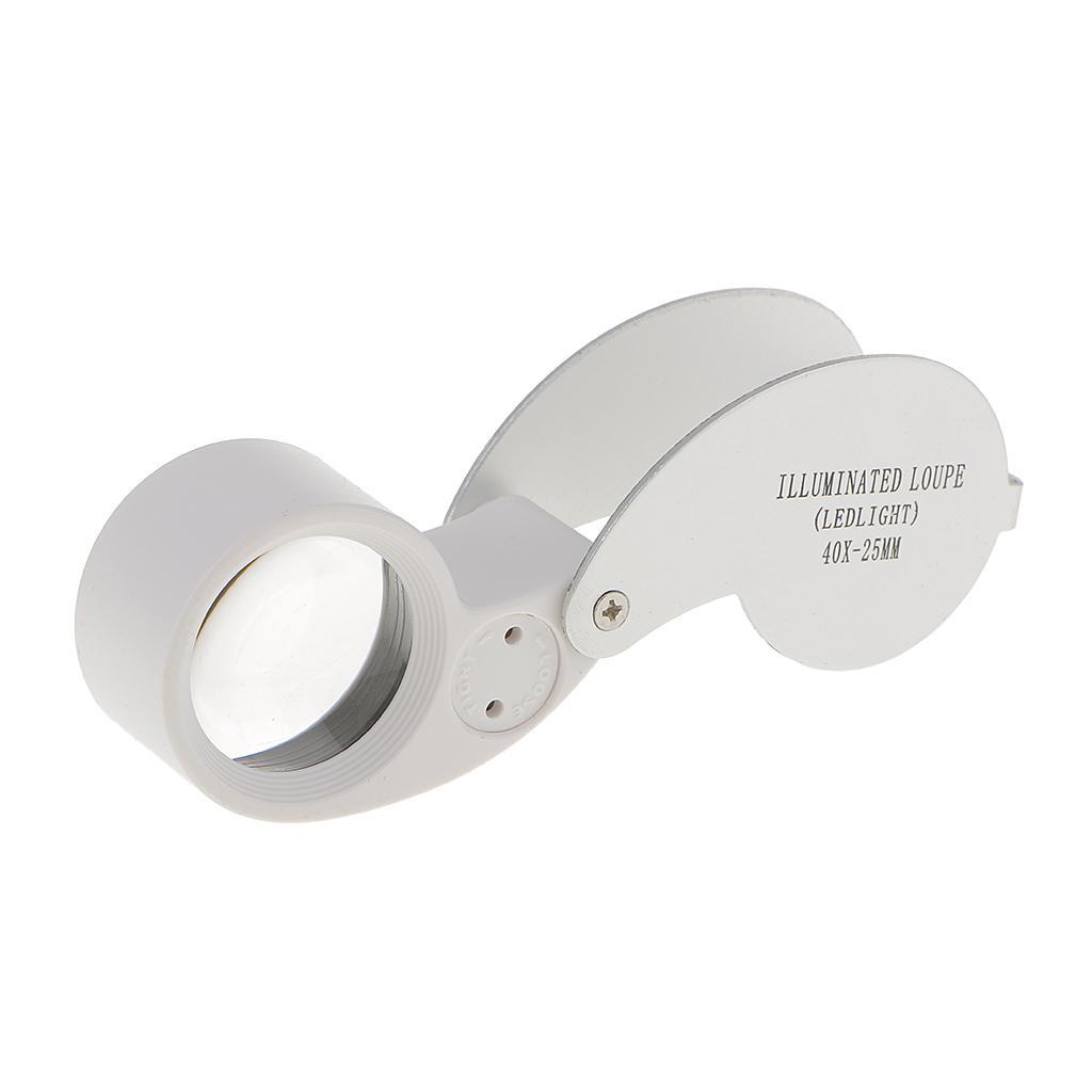 RETRACTABLE POCKET JEWELER'S LOUPE MAGNIFYING EYE GLASS LED LIGHT