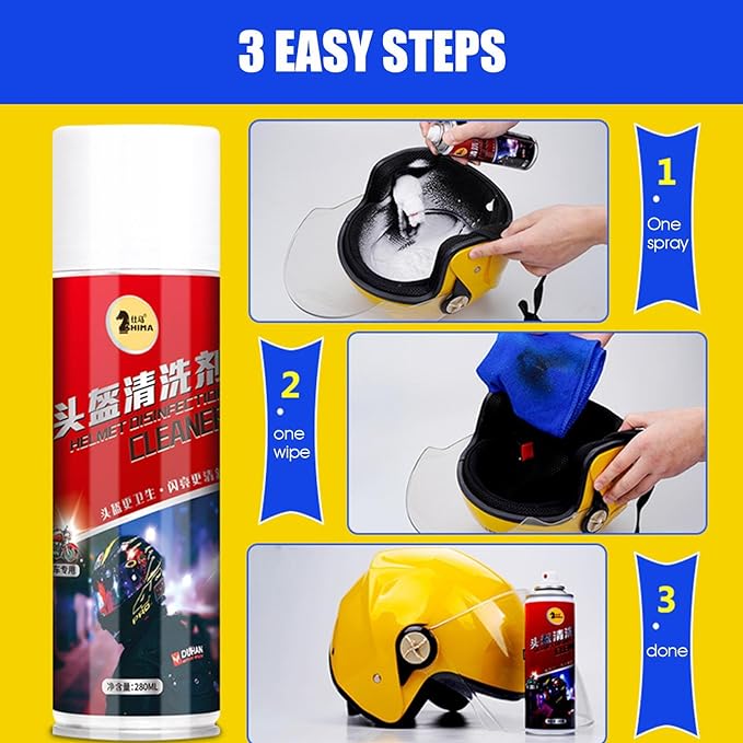 Bọt Làm Sạch, Khử Trùng, Chăm Sóc, Đánh Bóng, Bảo Vệ Mũ Bảo Hiểm Xe Máy Không Cần Rửa Lại Bằng Nước SHIMA- Hàng Nhập Khẩu
