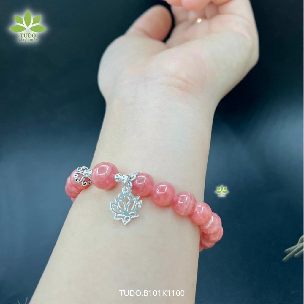 Vòng Tay Nữ Đẹp - Vòng Phong Thủy Đa Mệnh TUDO VCBDAOH B101K1100 Charm Bạc Hoa Sen