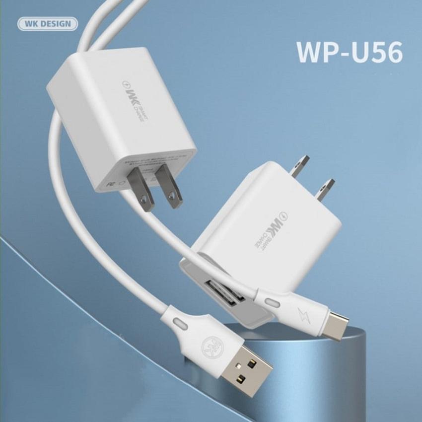 BỘ CỦ SẠC hỗ trợ SẠC NHANH + dây sạc WEKOME WP-U56 dành cho mọi điện thoại Hàng nhập khẩu