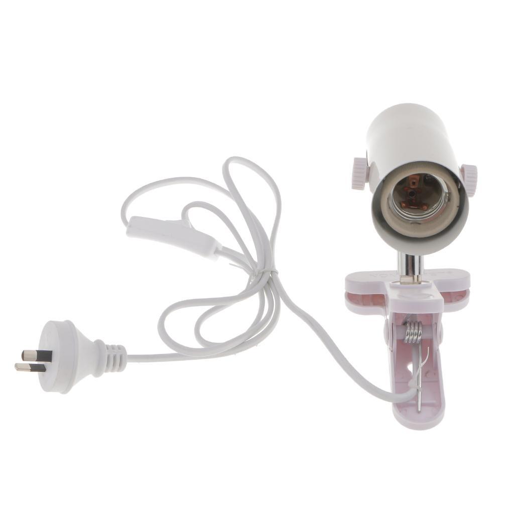 Lovoski Reptile Ceramic Heat Light Bulb Holder Lamp Holder E27 AU Plug Black