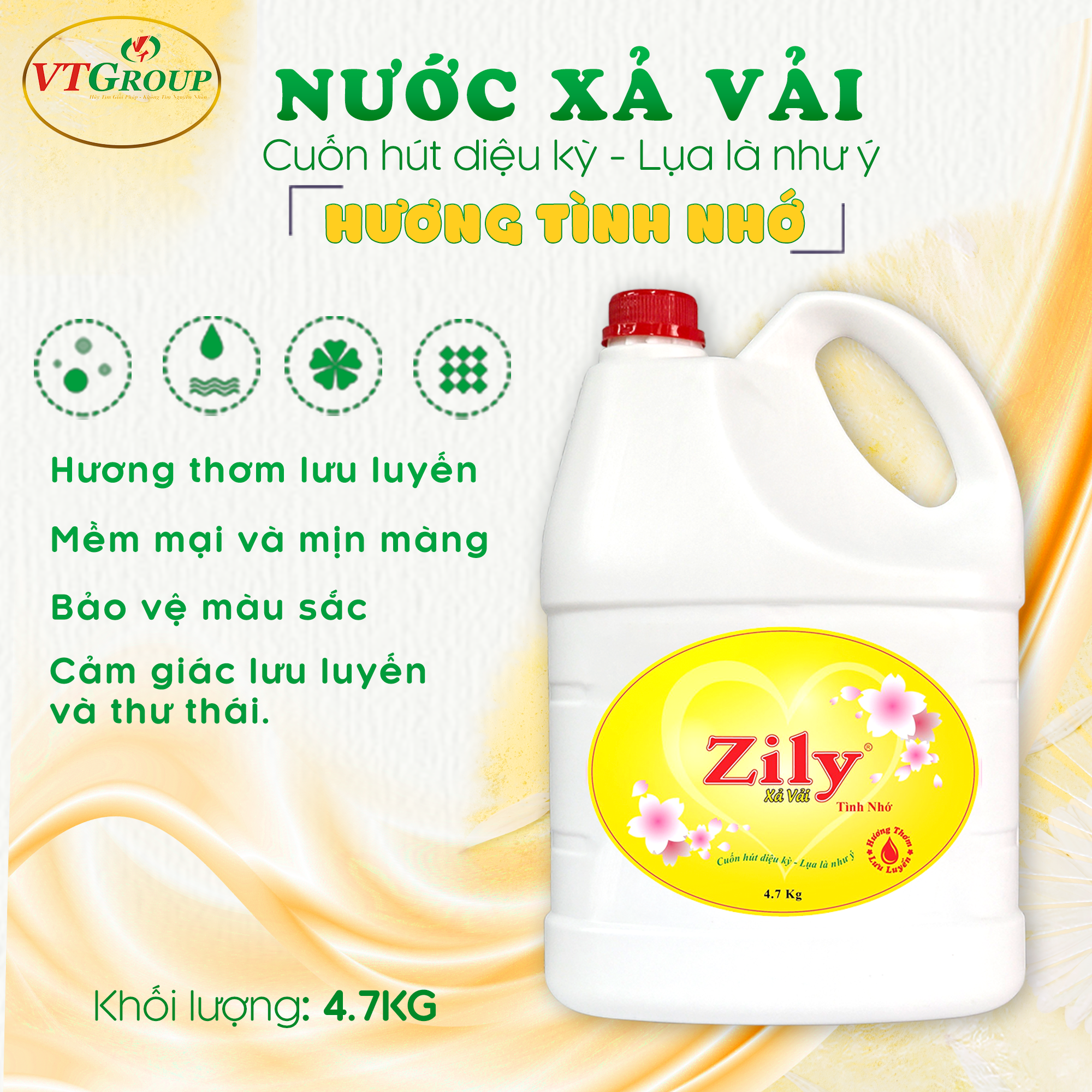 Nước xả vải Zily 4.7kg