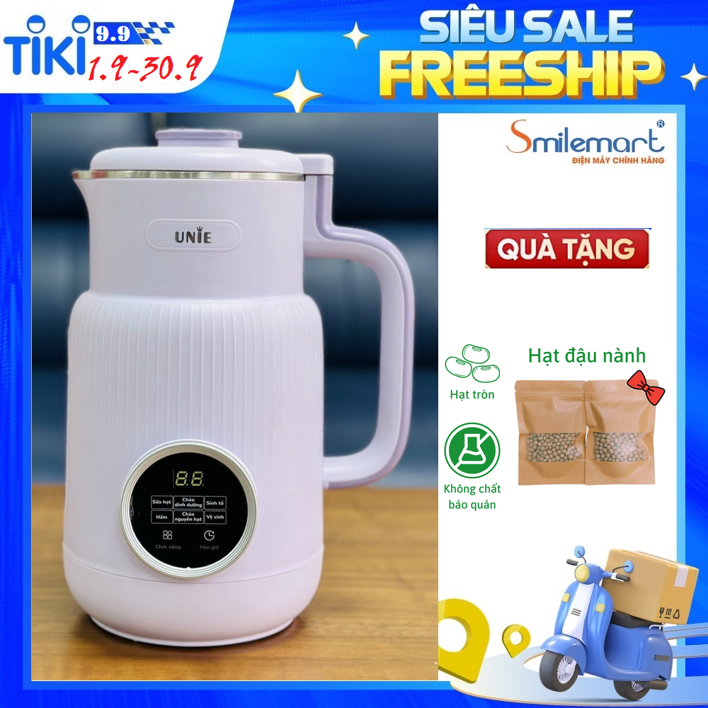 Máy Làm Sữa Hạt Mini UNIE UMB08 Nhỏ Gọn Thời Trang, Gồm 5 Chức Năng, Dung Tích 0.6L, Công Suất 600W - Hàng Chính Hãng