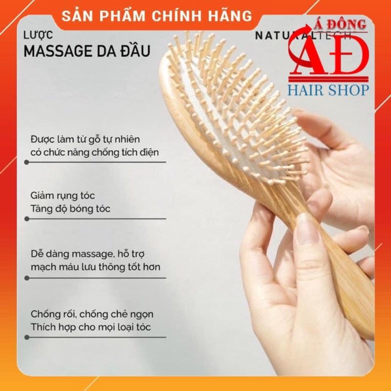 LƯỢC GỖ DAVINES CHẢI MASSAGE THƯ GIẢN DA ĐẦU GIẢM RỤNG TÓC