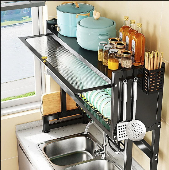 Kệ chén đĩa bát có nắp đậy 2 tầng sạch sẽ chống bụi cho nhà bếp tiện lợi - Đủ kích thước