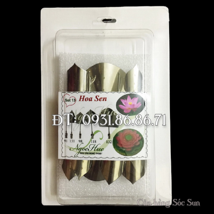 Bộ 10 dụng cụ làm rau câu 3D – Set 13 – Bộ làm hoa sen - Tặng kèm kim nhụy – Mã số 1310