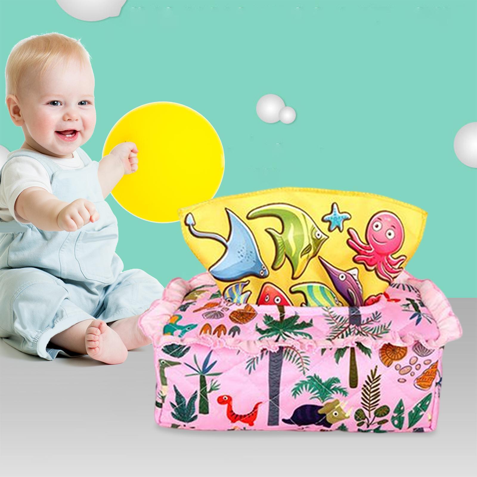 Baby Tissue Box Toys Educational Toys for Boys Girls 6-12 Months Baby Kids