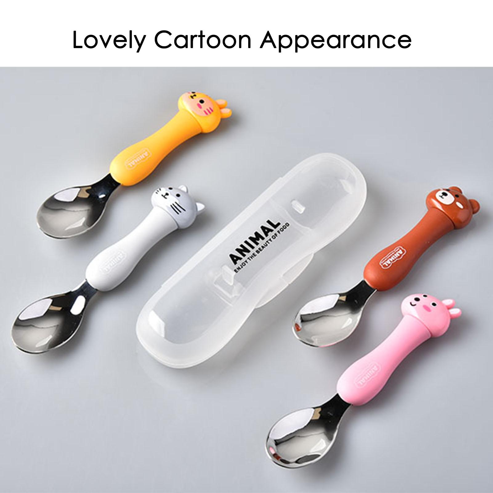Thìa Muỗng Trẻ Em Thép Không Gỉ Hoạt Tiết Hoạt Hình Dễ Thương