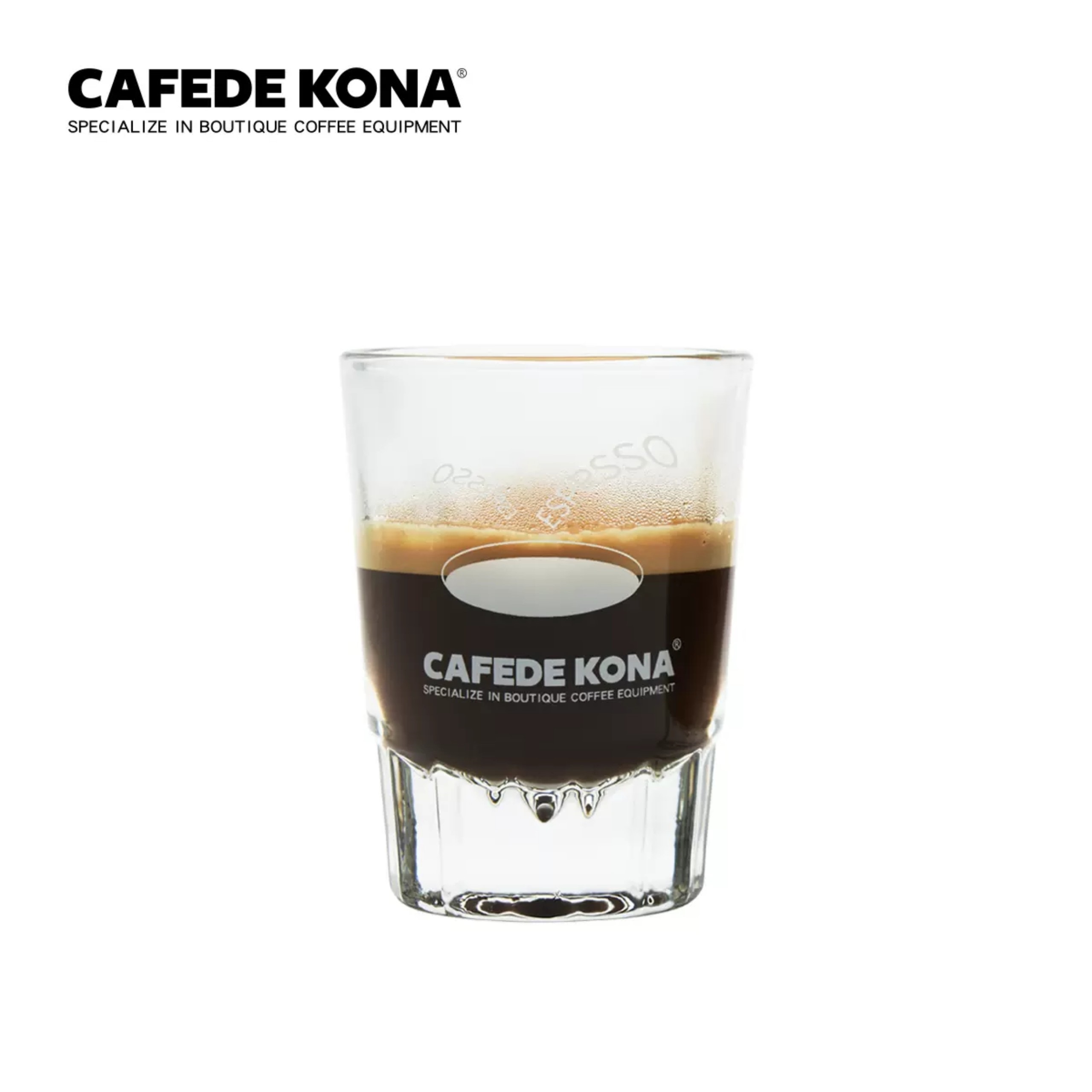 Ly thủy tinh espresso test shot 50ml chuyên dụng siêu dày trong suốt có vạch đong CAFE DE KONA