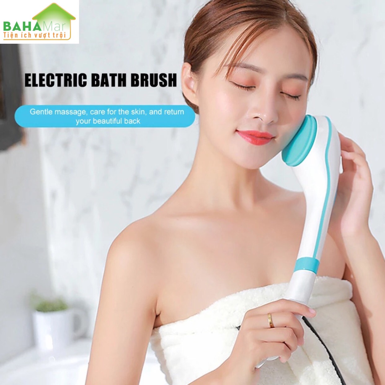 BÀN CHẢI TẮM ĐIỆN KHÔNG THẤM NƯỚC "BAHAMAR" vừa cọ người vừa matxa rất tiện lợi