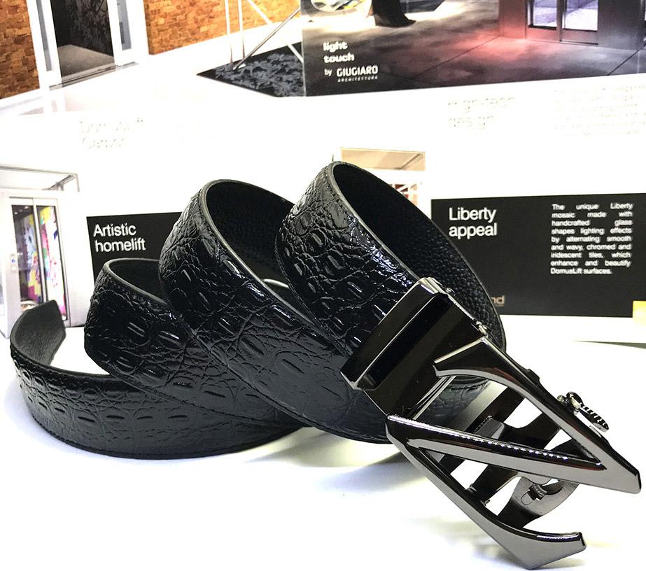 Thắt lưng/ dây nịt nam khóa tự động vân cá sấu có hộp đựng theo kèm LOẠI 1