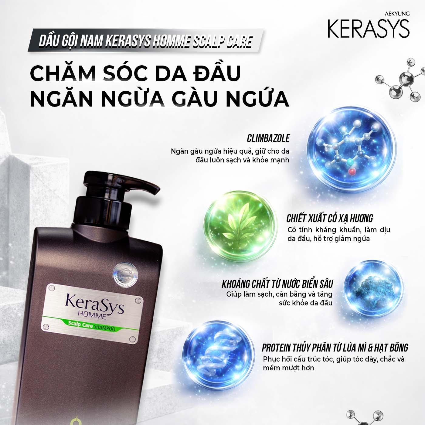 Dầu gội nam cao cấp Hàn Quốc homme scalp care - Nam (trị gàu) (Chăm sóc da đầu, trị gầu hiệu quả) 550ml