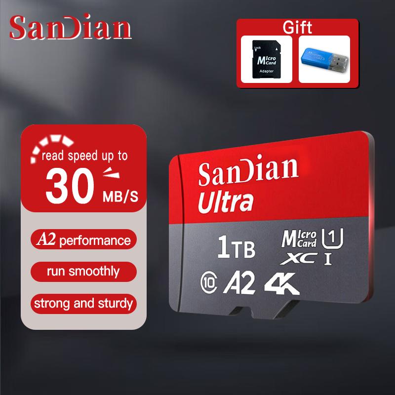 Thẻ bộ nhớ 256GB Mini SD Thẻ 1TB 128GB Micro V10 A2 TF Thẻ tốc độ cao Flash Card 512GB cho máy bay không người lái điện thoại