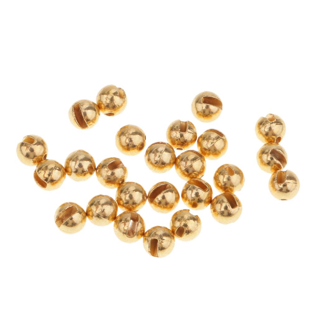 2x25pcs Fly Tying Slotted Tungsten Beads Heavy Nymphs Head Ball Beads 2.5mm