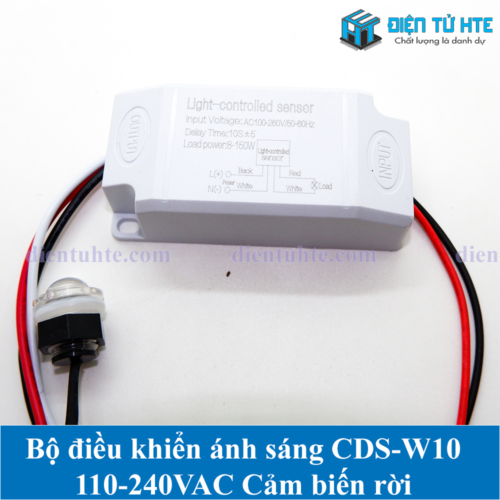 Bộ điều khiển cảm biến ánh sáng CDS-W10 110-240VAC Cảm biến rời
