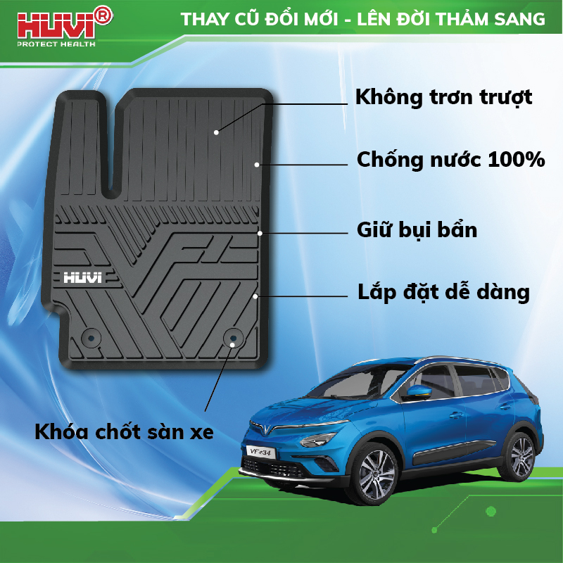 Thảm trải sàn xe hơi Vinfast E34 2022 cao cấp không mùi, không độc hại