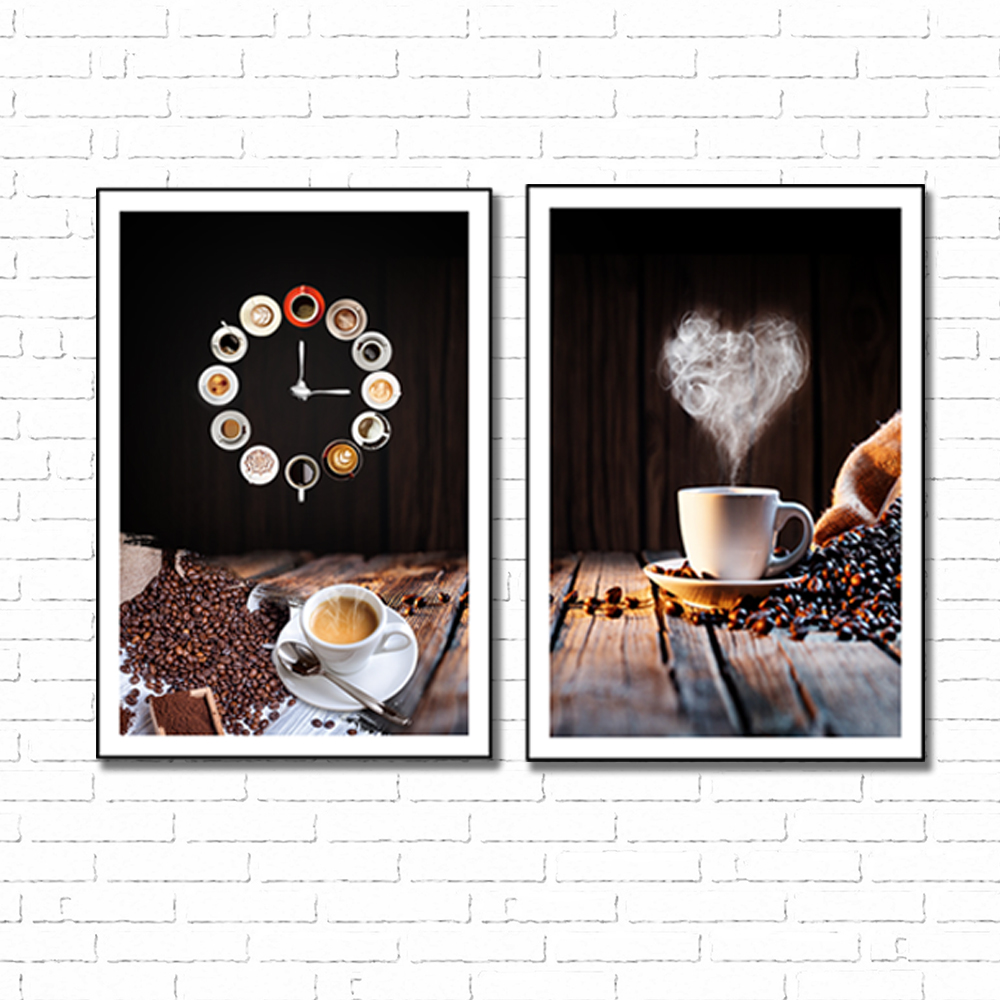 Tranh treo tường – Hương cafe CB158 - Vải canvas kim tuyến cán PiMa - công nghệ in UV hiện đại - Khung viền composite - độ bền màu trên 10 năm.