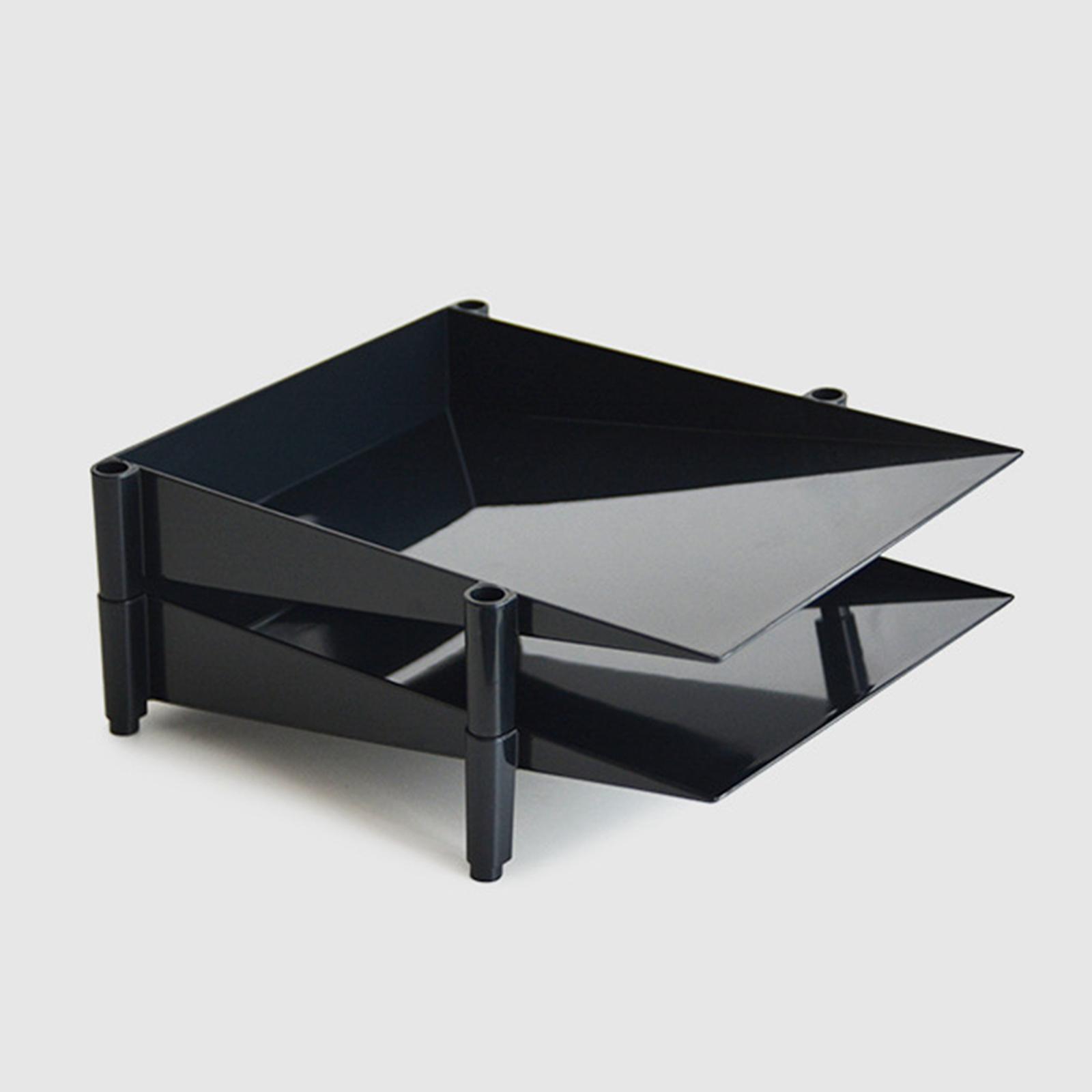 File Document Holder Paper Shelves Sorter Stackable Black