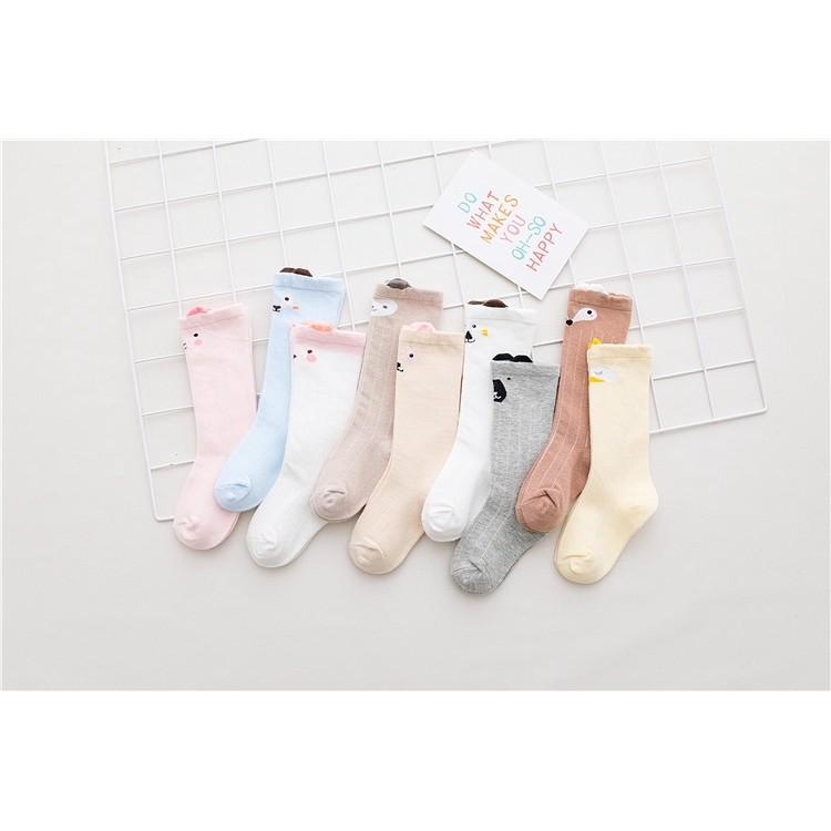 Set 3 đôi tất cao cổ kéo đến đầu gối cho bé từ 0 tháng đến 3 tuổi chất cotton mềm mịn