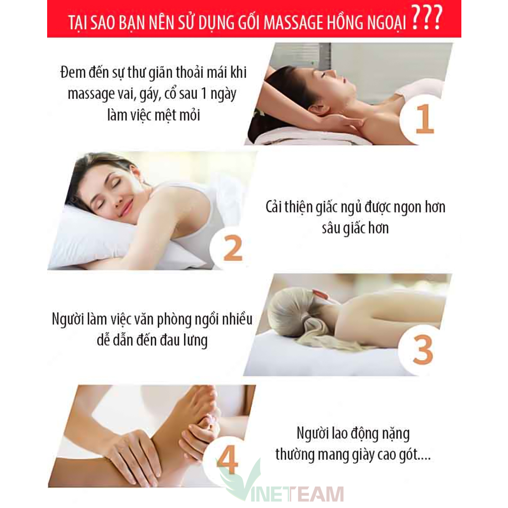 Gối Massage 4 Bi Đảo Chiều Massage Cổ Vai Gáy  Kèm Tẩu Sạc Trên Xe Hơi Vô Cùng Tiện Lợi