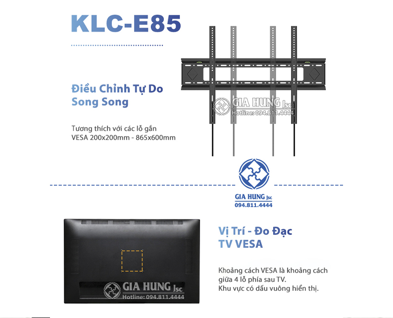 Giá treo ti vi màn hình lớn Kaloc E85 Nhập Khẩu (60-100 inch)