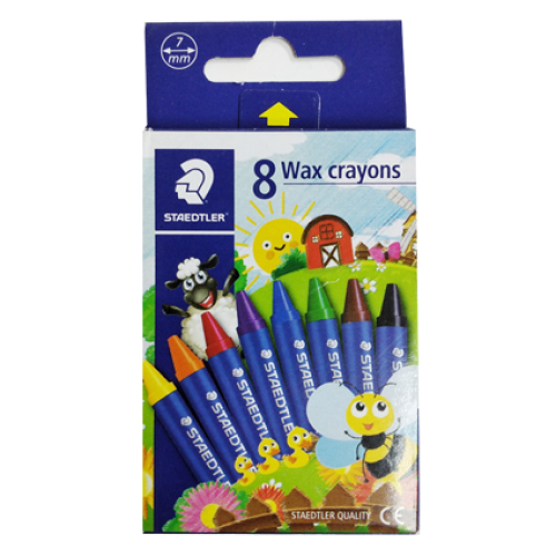 Sách - Combo 6 Cuốn Gấu Con Tô Màu: Phương Tiện Giao Thông (Song ngữ Anh Việt) và Bộ 8 bút sáp màu Wax Crayons - ndbo