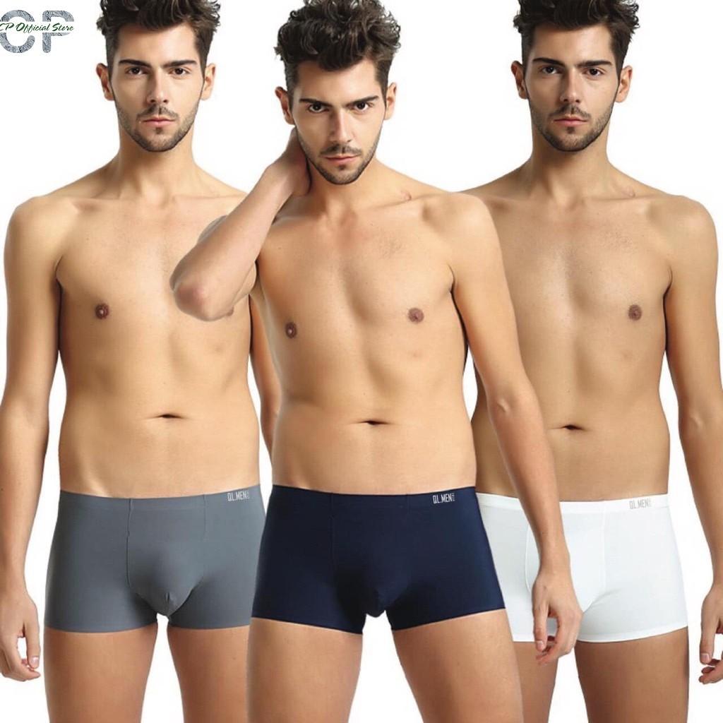 Quần lót nam đùi Boxer Q.men, sịp cao cấp, đúc lụa sữa, không đường may, mát, nhẹ, siêu co giãn