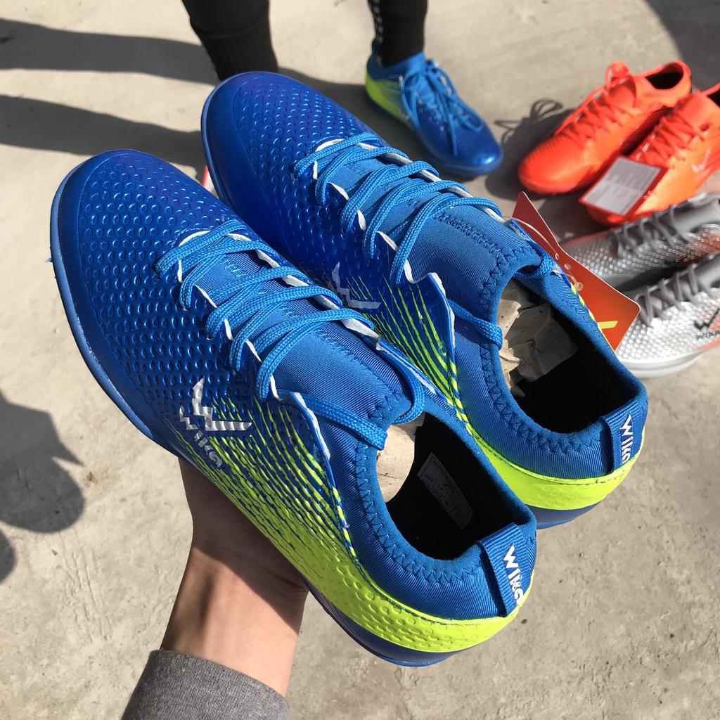 Tuyệt phẩm mẫu giày đá banh cao cấp, Giày Wiiiika Flash Xanh Biển đá bóng sân cỏ nhân tạo 2022
