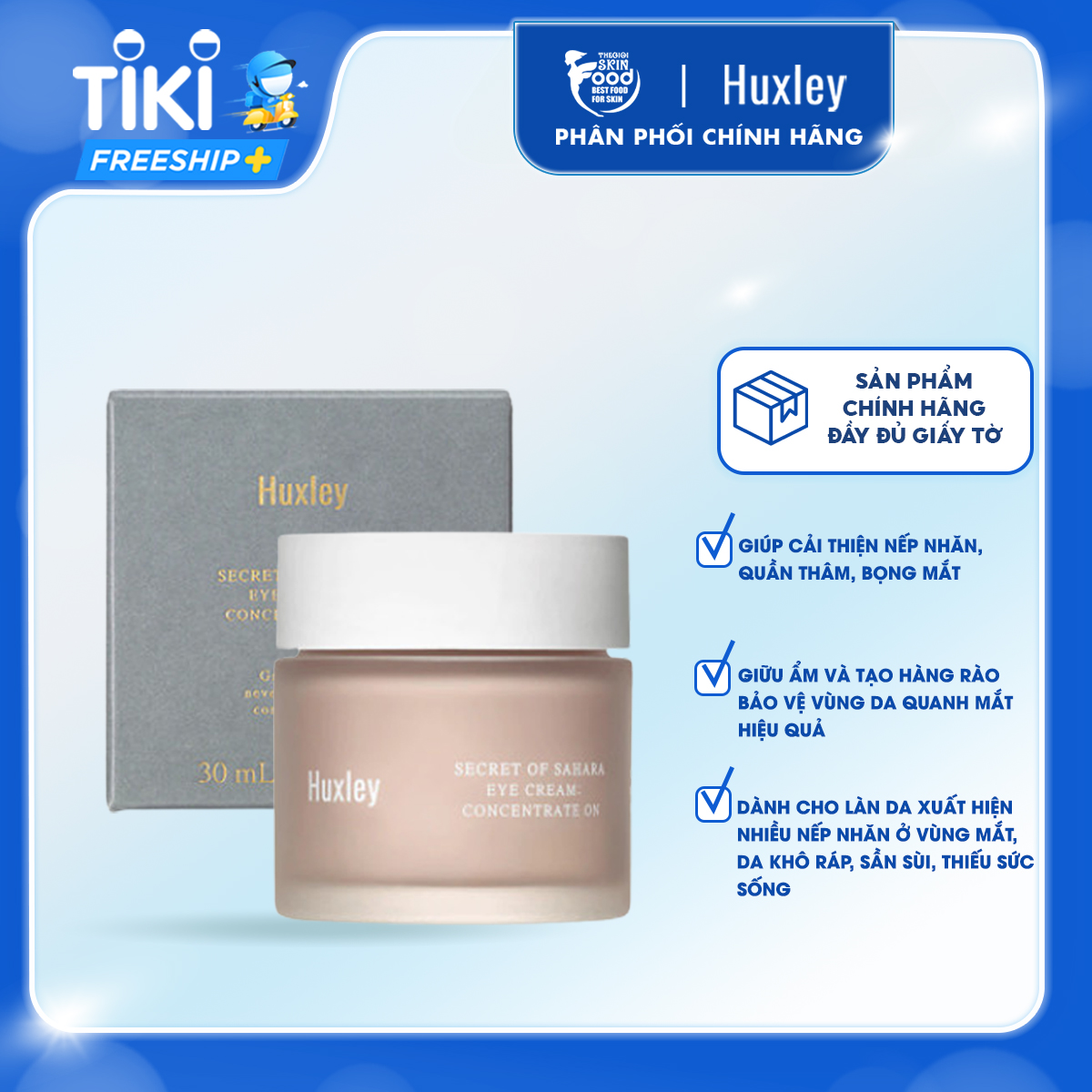 Kem Dưỡng Mắt Chống Lão Hóa Huxley Eye Cream - Concentrate On