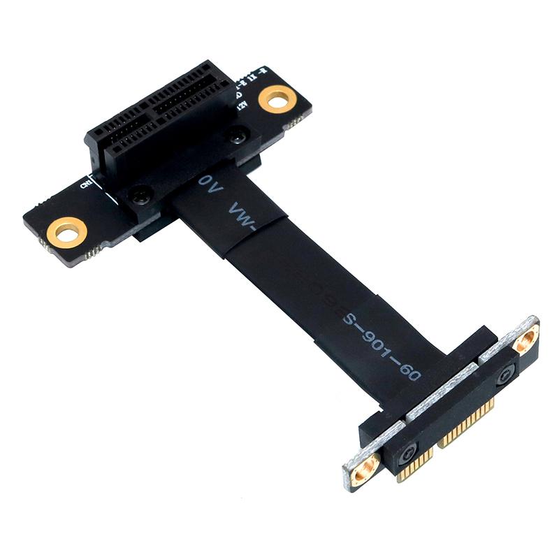 PCIe X1 Riser Cáp kép 90 độ góc bên phải PCIE 3.0 x1 đến X1 Cáp mở rộng 8Gbps PCI Express 1x Riser Card Extender