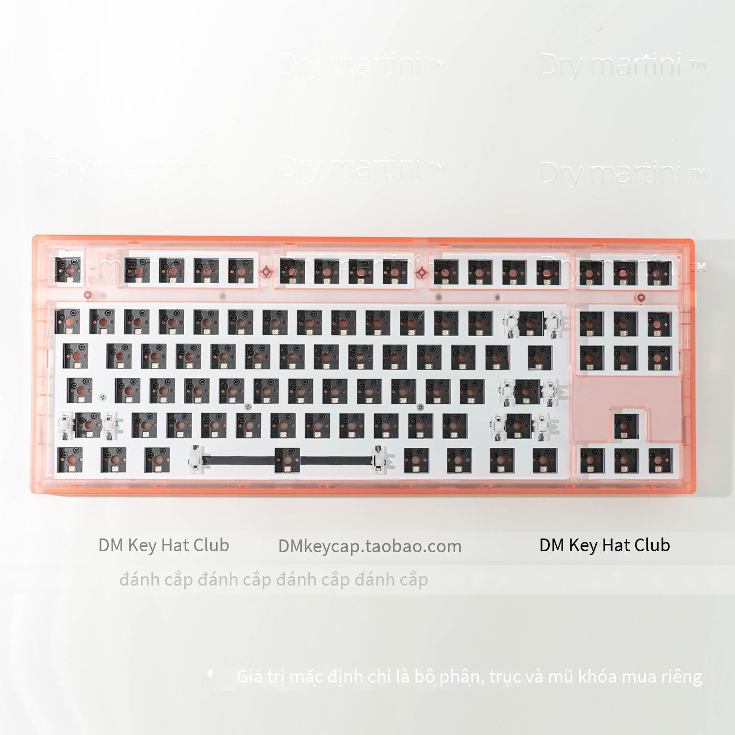 Phong Cách Mới Nhất MK870 Bộ Tùy Chỉnh Trong Suốt Bàn Phím Cơ 87 Phím Có Thể Hoán Đổi Nóng 3 Chế Độ Tắt Tiếng Bluetooth