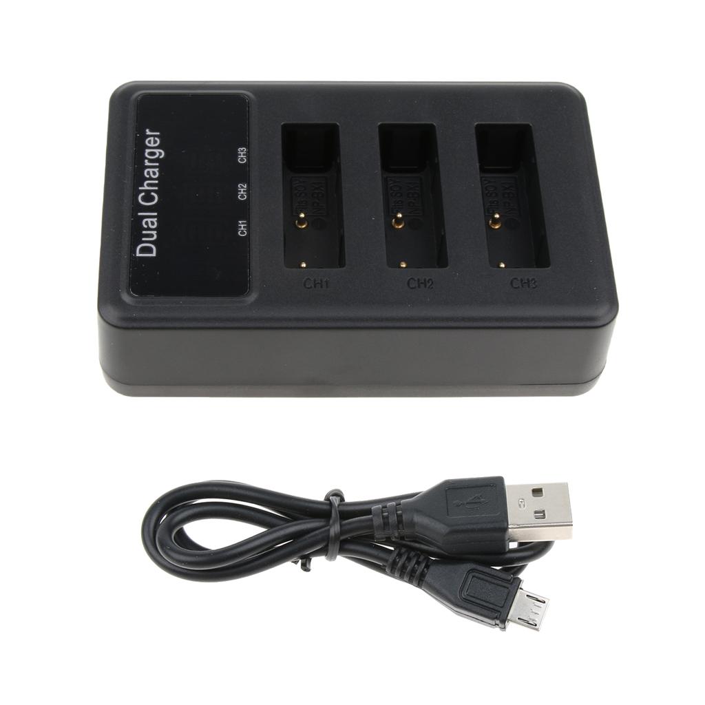 3-Channel Battery Charger for Sony NP-BX1 Cyber-shot DSC-RX100, DSC-RX100 II, DSC-RX100M II, DSC-RX100 III, DSC-RX100 V, DSC-RX100 IV, HDR-CX405