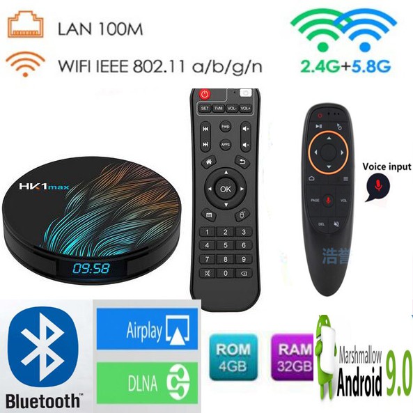 (Tặng chuột wireless cao cấp) Smart Box Hk1 S905X2 Chip Android 8.1 Dual-Frequency Wifi Network Player Tv Box Memory Capacity:4G+32G Specification