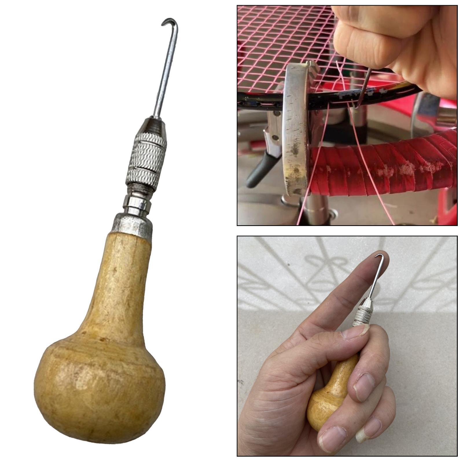Durable Racket String Puller, Wood Handle Badminton Equipment for Tennis Accessories