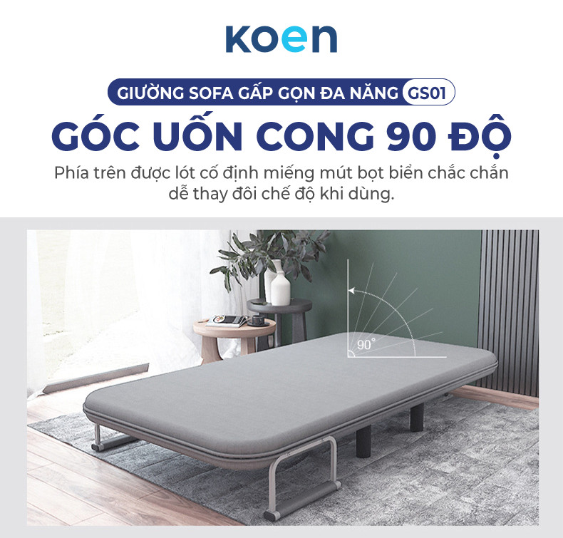 Giường Sofa Gấp Gọn Đa Năng Koen, ghế sofa mở ra thành giường