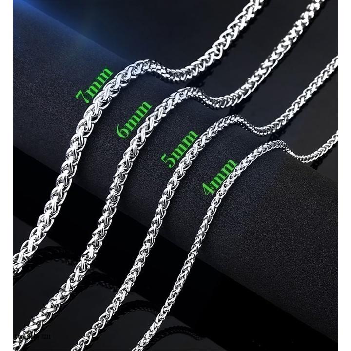 Dây Chuyền Nam Inox Bông Dừa 6mm Cá Tính Không Đen- QCDC12