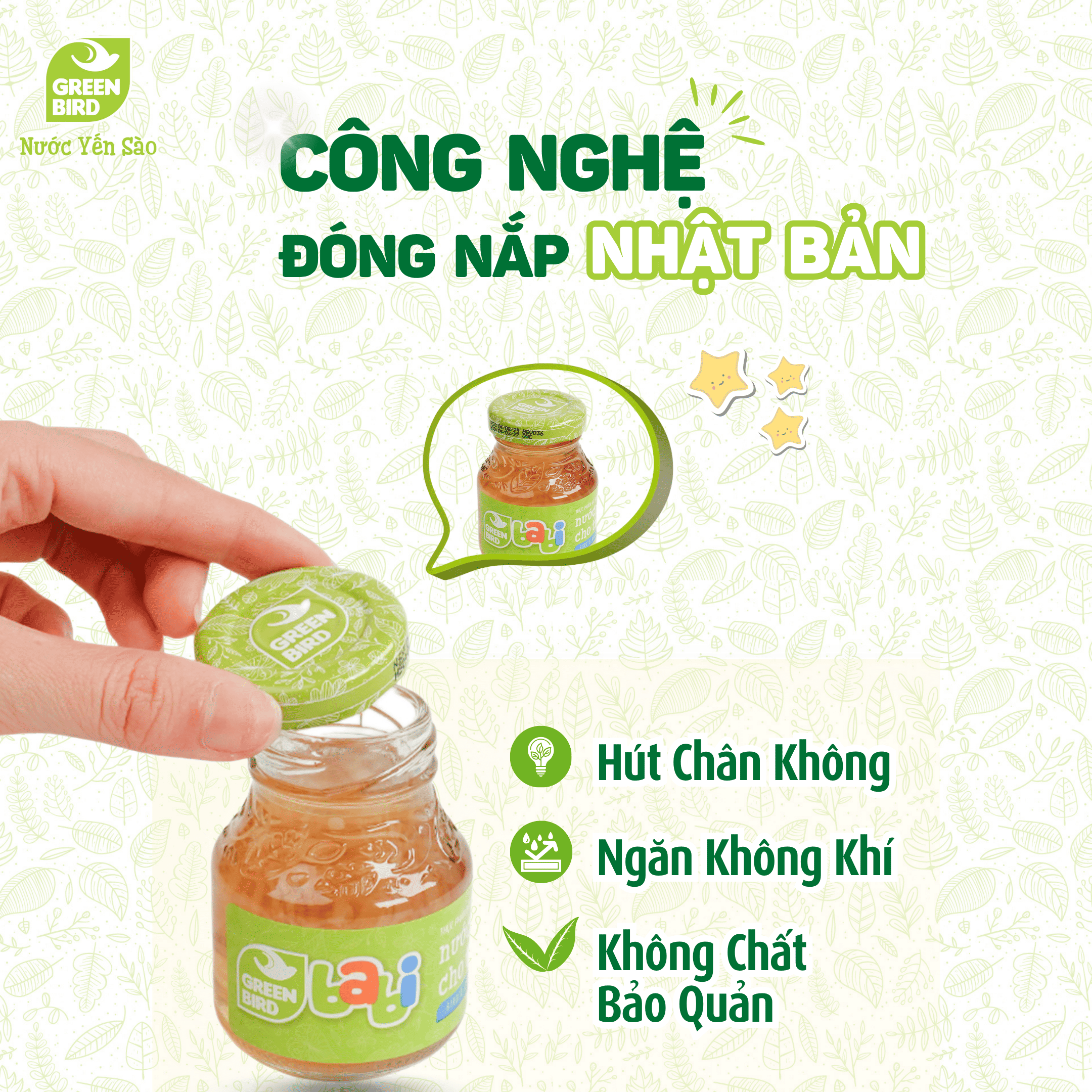 Nước Yến Chưng Đường Phèn Green Bird Bổ Dưỡng Tiện Lợi - Hũ 72g