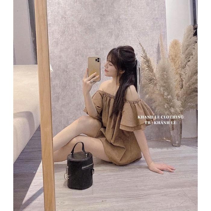 Sét áo trễ vai mix quần short