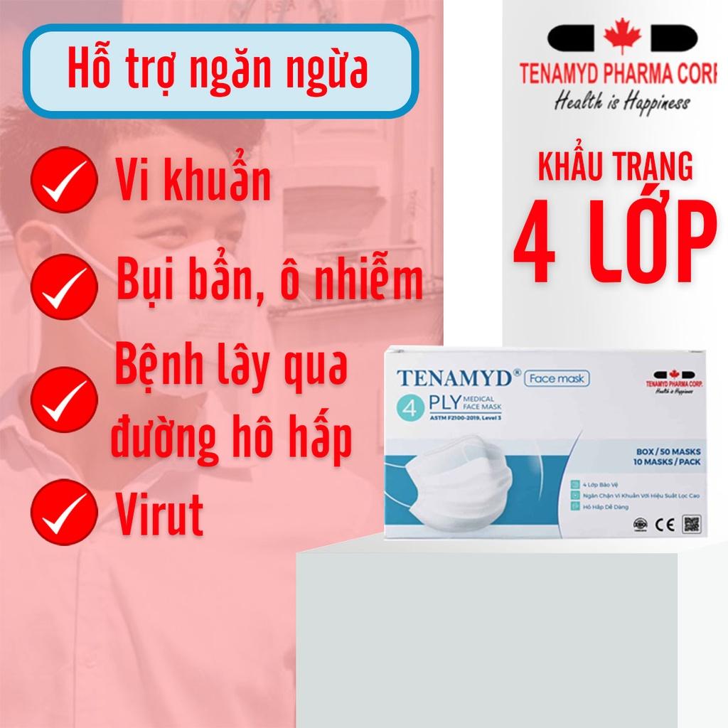 (Combo 3 Hộp) Khẩu Trang Y Tế 4 Lớp Tenamyd Chính Hãng