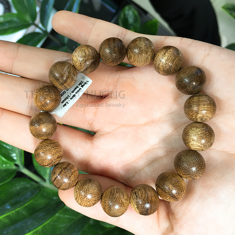 Vòng tay Trầm Hương tự nhiên Tròn Đơn - Thành công, giàu sang, thuận lợi - Trầm Tốc Lào - Thiên Mộc Hương