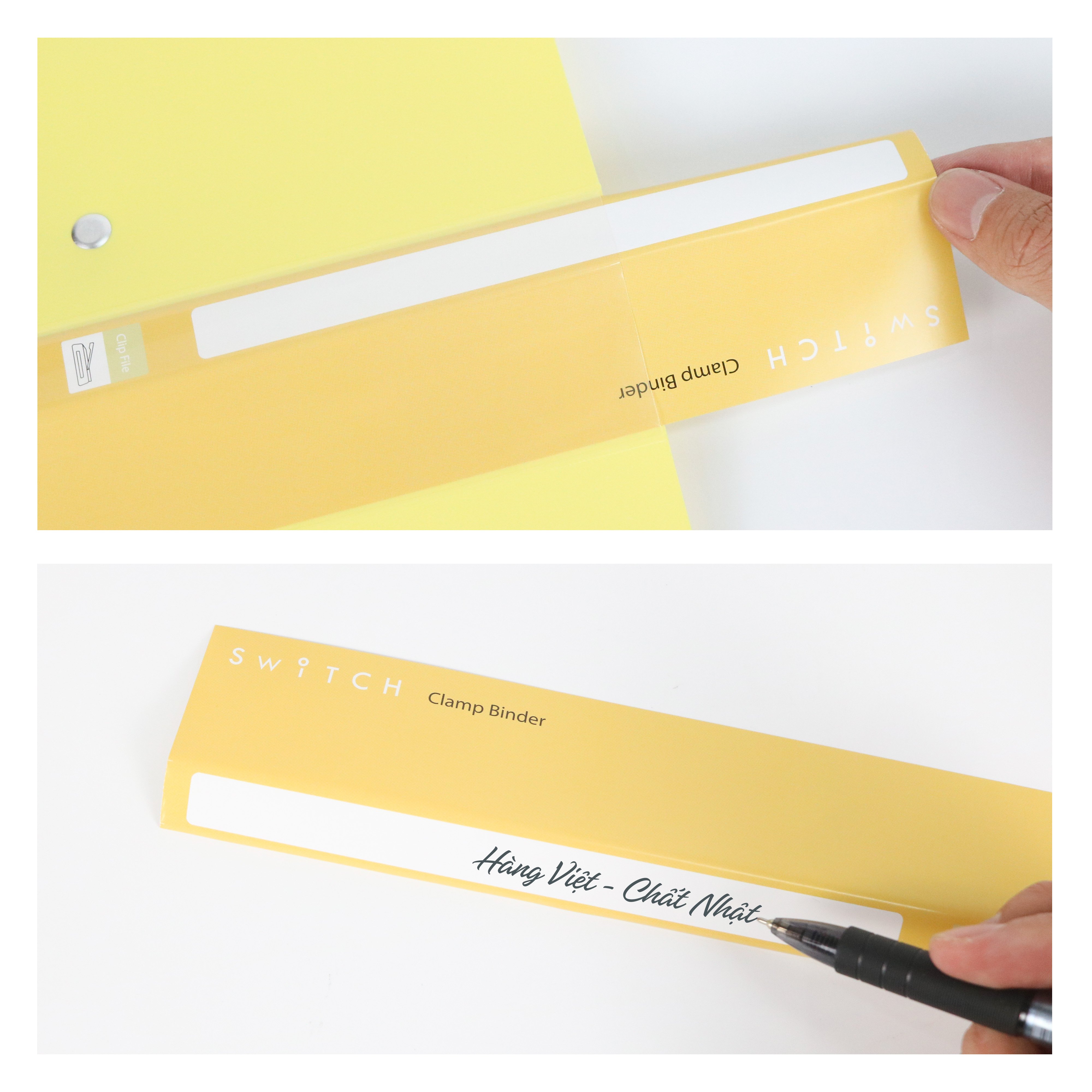 Bìa kẹp file tài liệu Switch ON AO+, nhựa PP/A4, gáy 15mm