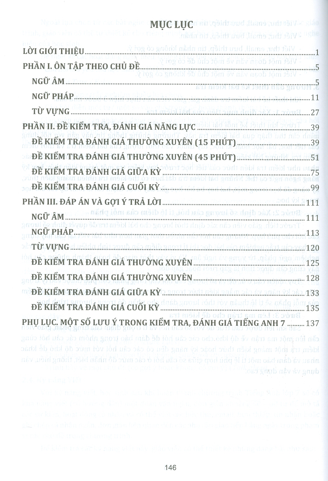 Đề Kiểm Tra Đánh Giá Năng Lực Môn Tiếng Anh Lớp 7