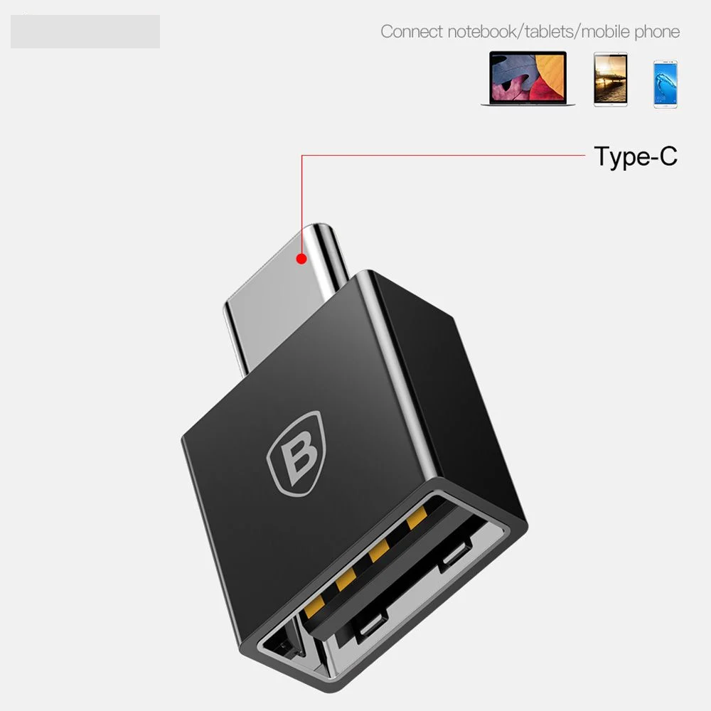 Đầu chuyển OTG USB Type C sang USB Full size Baseus (TYPE C Male to USB Female Cable Adapter Converter)( hàng chính hãng)