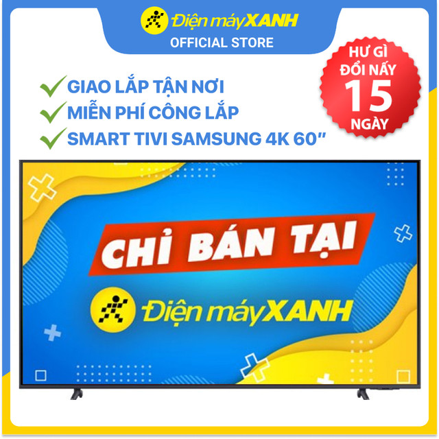 Smart Tivi Crystal Samsung 4K 60 inch UA60AU8100 Mới 2021