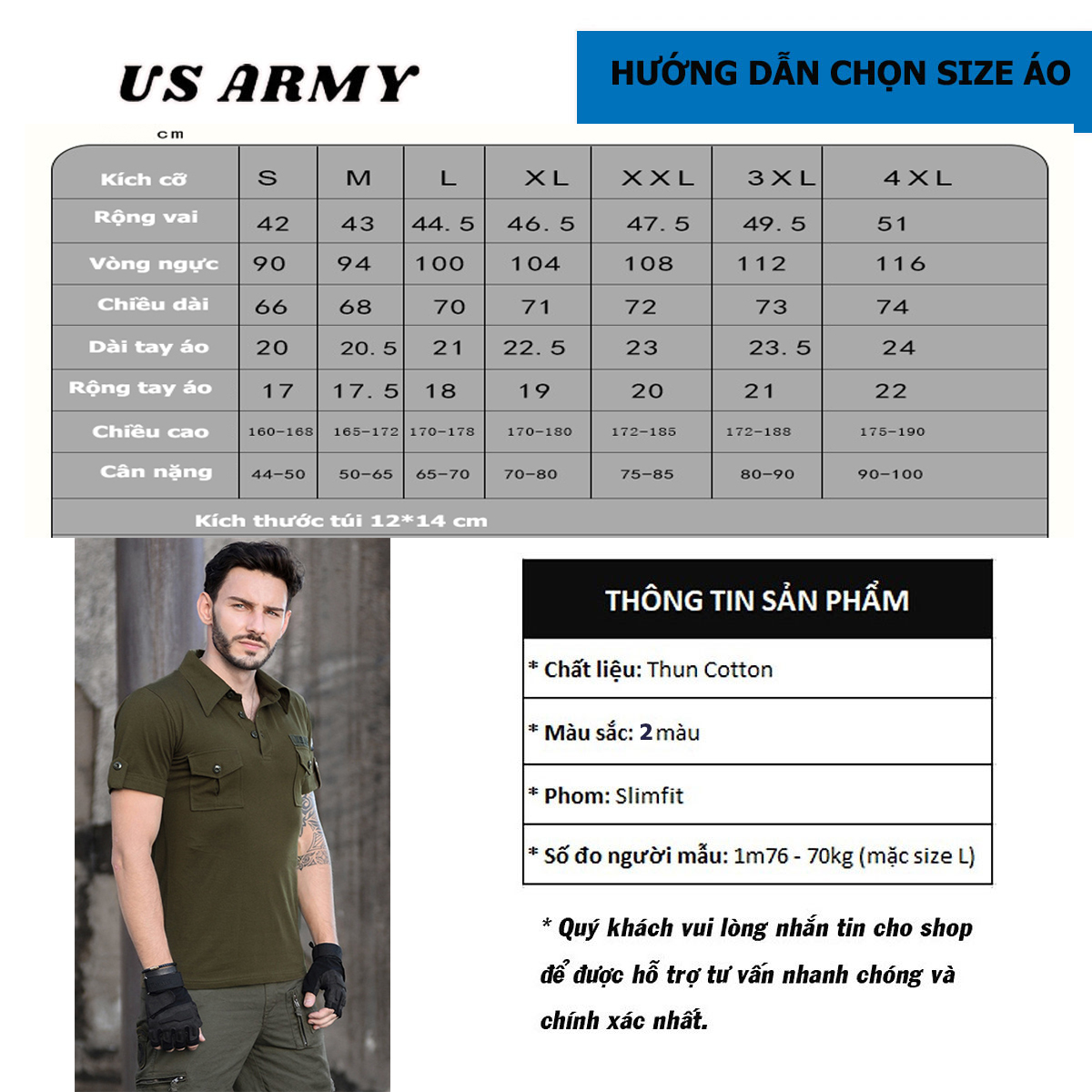 Áo Thun Nam Kiểu Dáng Polo Cổ Bẻ US ARMY Tay Lỡ, Vải Cotton Phong Cách Trẻ Trung, Chuẩn Form